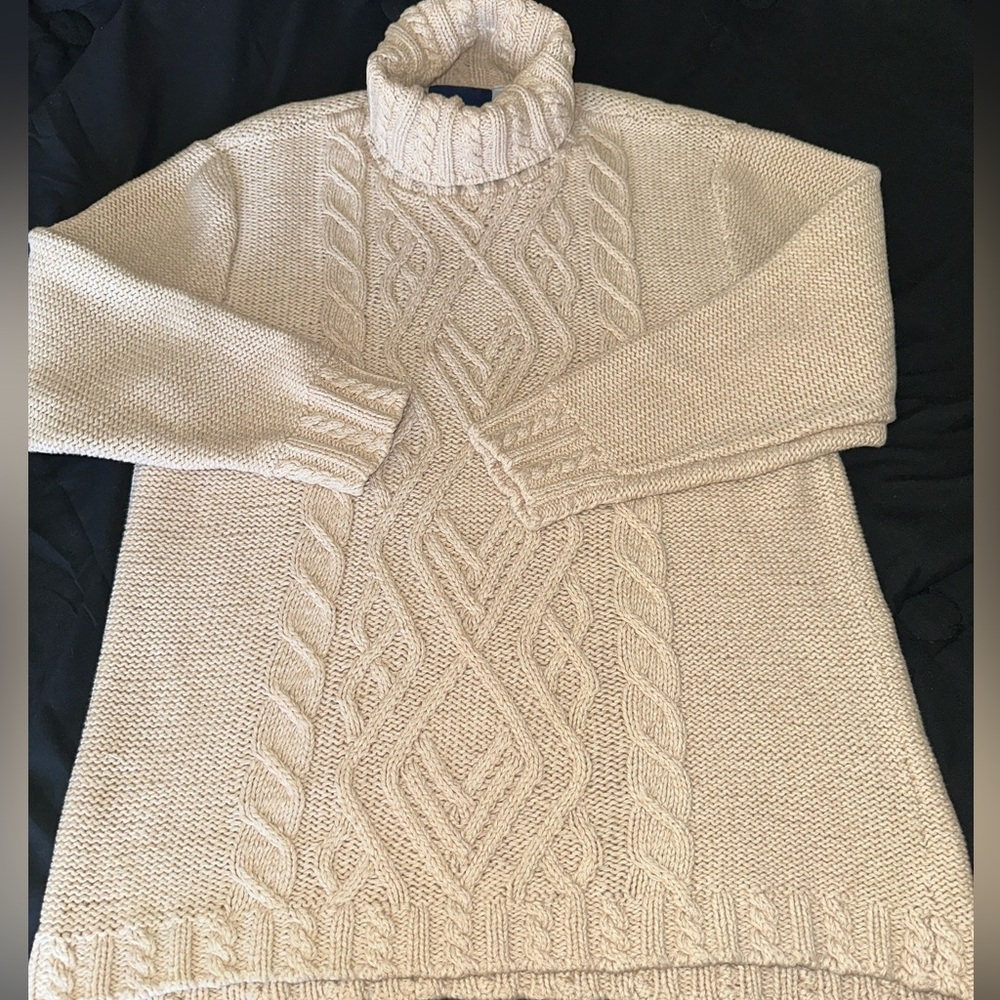 Elegant Cream Cable Knit Sweater 100% cotton - Picture 4 of 10